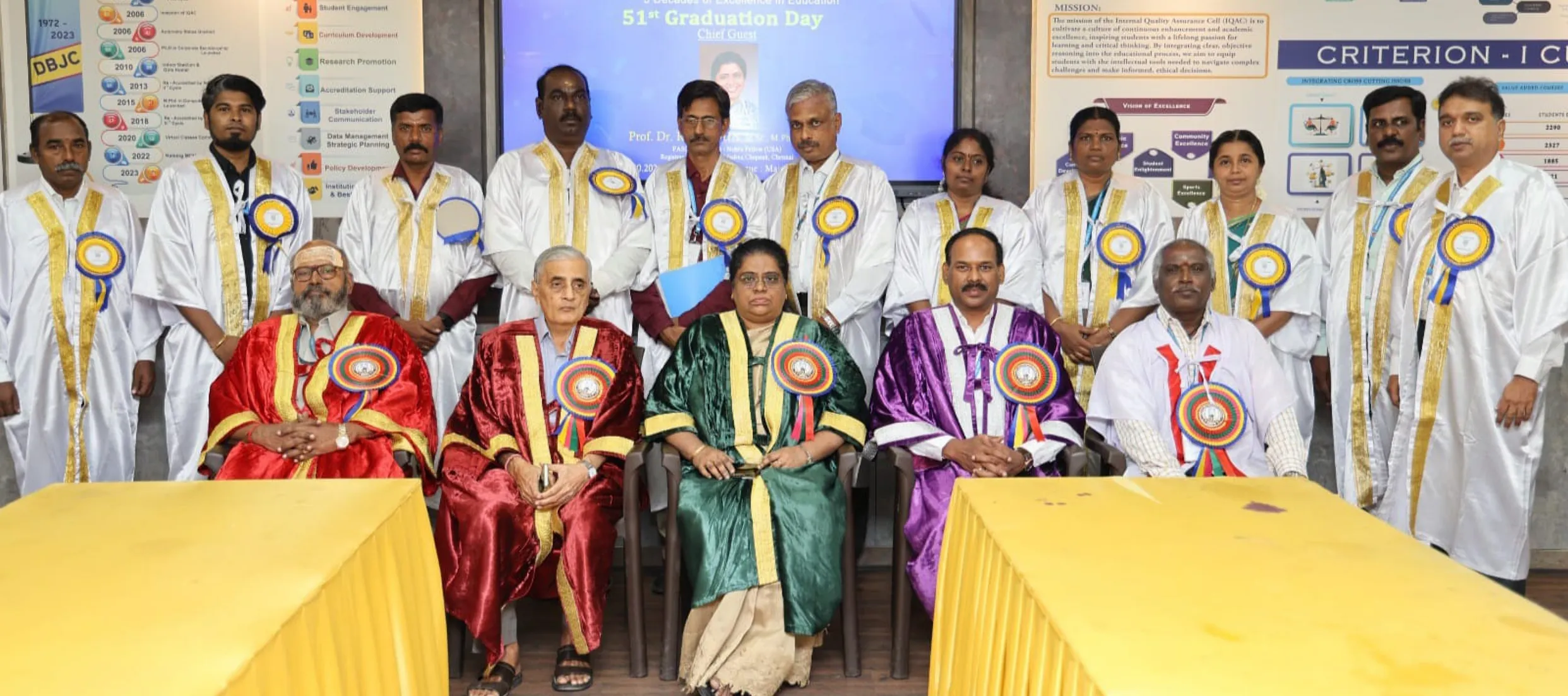 Chief guest, management and faculty at the 51st Graduation Day