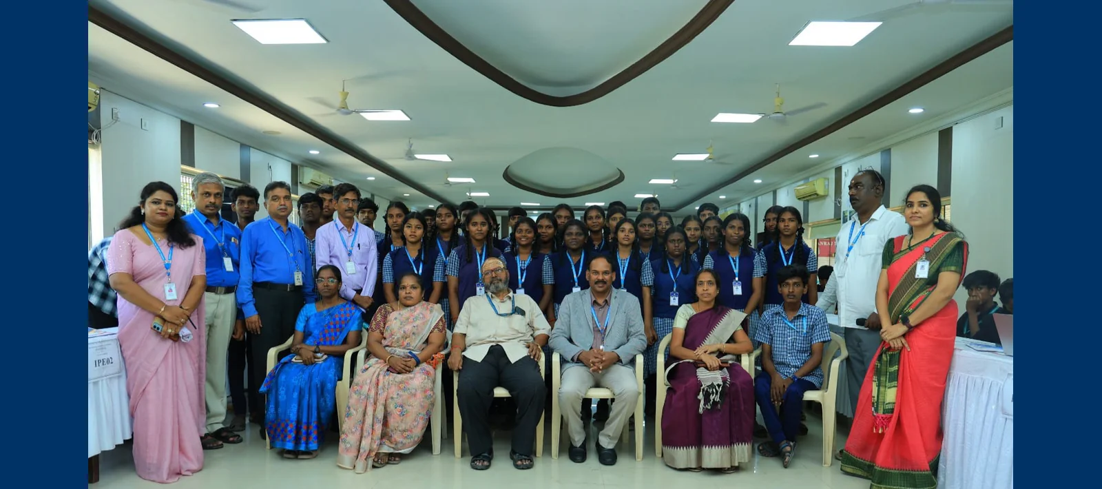 Students and staff at a college event