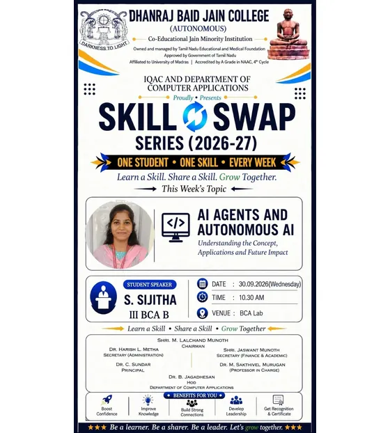 Department of Computer Applications - Skill Swap Series, 30 September 2026